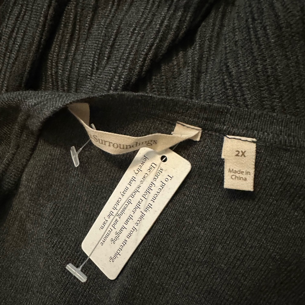 NWT Soft Surroundings Grey Knit Sweater Dress 2X - Picture 4 of 5